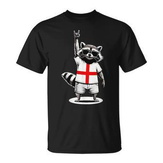 Englische Flagge Waschbär Lustig England T-Shirt - Seseable