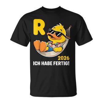 Ente Ich Habe Fertig Ruhestand Mann Rente 2026 Rentner T-Shirt - Seseable