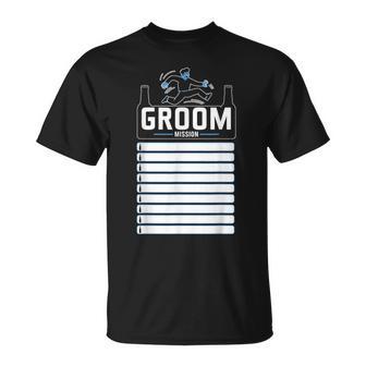 Enterrement Deie De Garçon Avec Liste De Contrôle Mission Du Marié Humoristique T-Shirt - Cadeauxyz