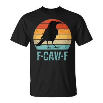 F-Caw-F Black Crow Black Bird Retro Sunset Vintage F-Caw-F T-Shirt - Thegiftio UK