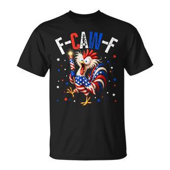 F-Caw-F Patriotic Rooster 4Th Of July American Flag T-Shirt - Thegiftio UK