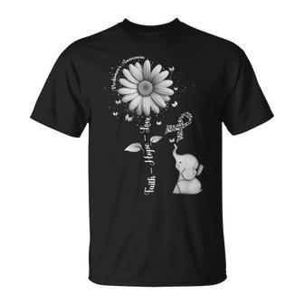 Faith Hope Love Sunflower Elephant Parkinson's Awareness T-Shirt - Monsterry