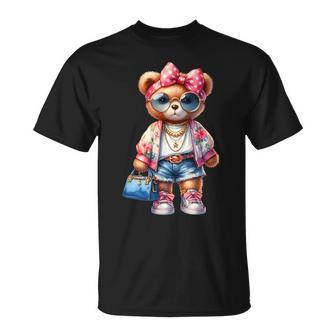 Fashion Bear Style Cute Chic Outfit Graphic T-Shirt - Monsterry