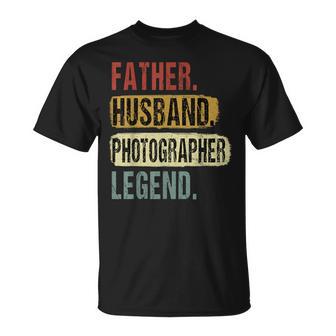 Father Husband Photographer Legend Vintage Dad Father's Day T-Shirt | Seseable UK