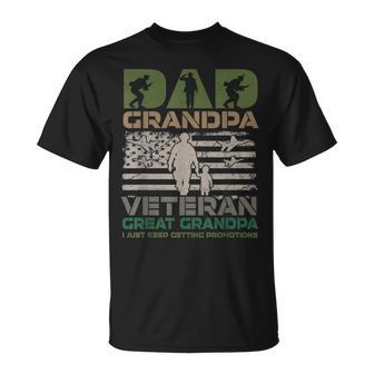 Fathers Day Dad Grandpa Veteran Great Grandpa From Grandkids T-Shirt - Thegiftio