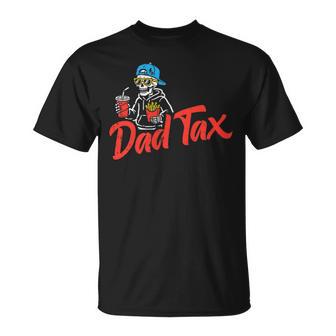 Fathers Day Dad Tax Skeleton Pocket Food Humor Papa T-Shirt - Thegiftio
