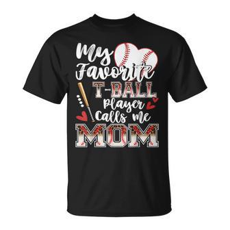 My Favorite T-Ball Player Calls Me Mom Family Matching T-Shirt | Mazezy