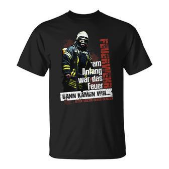 Feuerwehr Notruf 112 Rettungsdienst Firefighter motiv T-Shirt - Seseable
