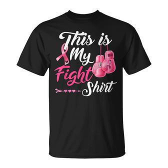 This Is My Fight Breast Cancer Fighter Believe Boxing Gloves T-Shirt - Thegiftio UK
