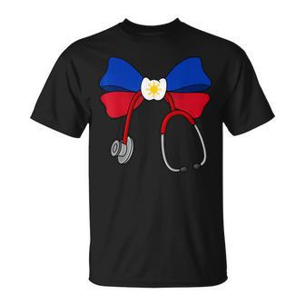 Filipina Coquette Nurse Bow Philippines Flag Pinay Nurse T-Shirt - Thegiftio UK