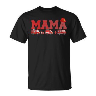 Fire Truck Mama Firefighter Birthday T-Shirt | Seseable UK