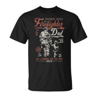Firefighter Dad Vintage Fireman Father T-Shirt | Seseable UK