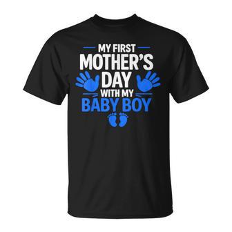 My First Mother's Day With My Baby Boy First Time Mom T-Shirt - Monsterry