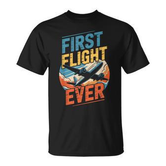 My First Plane Ride First Time Flying Adventure Airplane Kid T-Shirt - Thegiftio UK