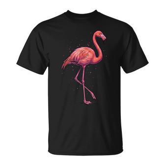 Flamingo Pink Animal Bird Summer T-Shirt - Monsterry