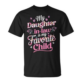 Floral My Daughter In Law Is My Favorite Child T-Shirt - Thegiftio