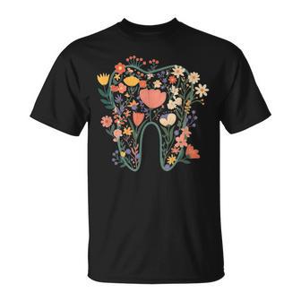 Floral Tooth Boho Flower Dental Student Dental Assistant T-Shirt - Thegiftio