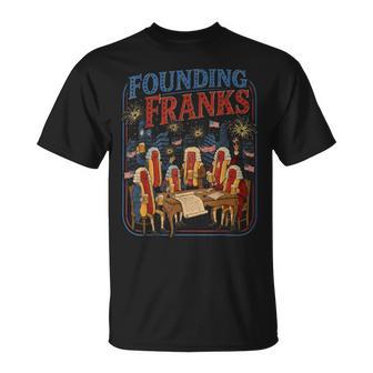 Founding Franks 4Th Of July Hot Dog Humor T-Shirt - Thegiftio UK