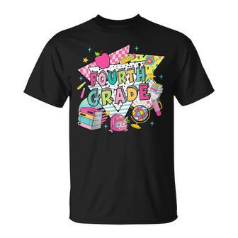 Fourth Grade Teachers Students Retro 90S Back To School T-Shirt - Thegiftio UK