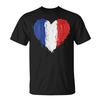 France Drapeau Cœurupporter Football France T-Shirt - Cadeauxyz