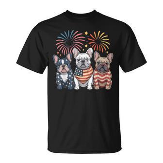 Frenchie Bulldog Usa American Flag French Dog 4Th Of July T-Shirt - Thegiftio UK