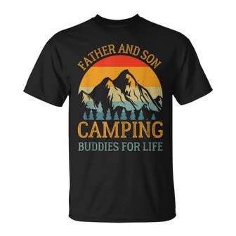 Fun Family Matching Camping For Dad And Son Father And Son Camping Buddies For Life For Dad T-Shirt - Thegiftio UK