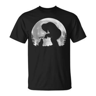 Fun Hand Boop Nose Bigfoot Sasquatch Cat Long Hair Full Moon T-Shirt | Mazezy