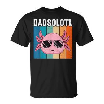 Axolotl Dad With Sunglasses Retro Cool Father Axolotl T-Shirt - Thegiftio UK
