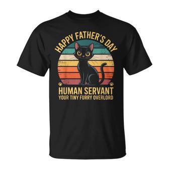 Cat Dad Human Servant Retro Father's Day T-Shirt - Monsterry UK