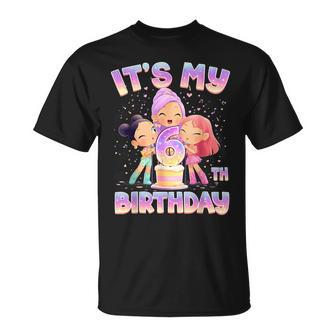 Chibi Kpop Girl It’S My 6Th Birthday Girl Korean Party T-Shirt - Monsterry