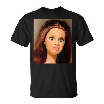 Disgusting Doll Face Meme Y2k Hilarious Sarcastic T-Shirt - Thegiftio UK