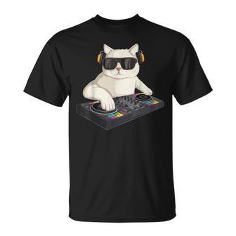 Dj Cat Techno Music Festival Lover Musician Women Tシャツ - Kawaiitshirt