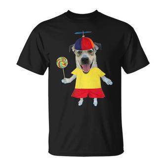 Dog With Propeller Hat Lollipop Cute T-Shirt - Thegiftio UK