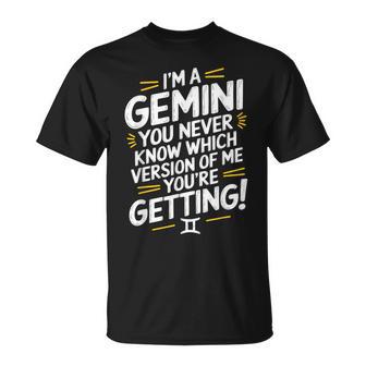 Gemini Zodiac Sign Birthday Horoscope Astrology T-Shirt - Monsterry