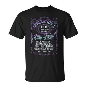 Generation X Stay Feral Gen X Gen Xer Nostalgia T-Shirt - Thegiftio UK