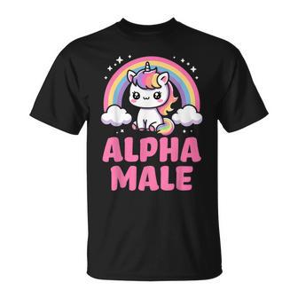 Irony Men's Outfit Cute Unicorn Alpha Male T-Shirt - Thegiftio UK