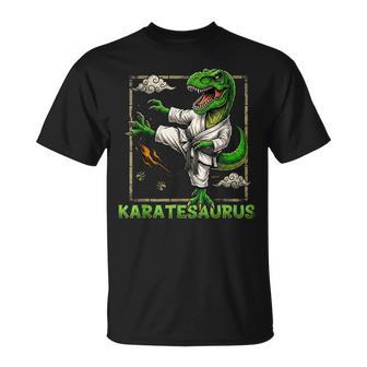 Karate Dinosaur Karatesaurus T-Rex Graphic Karatist T-Shirt - Thegiftio UK