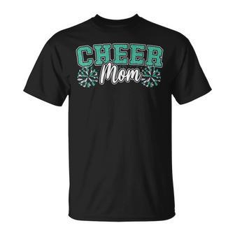 Loud Proud Cheer Mom Mama Cheerleading Green Black Pom T-Shirt - Thegiftio UK