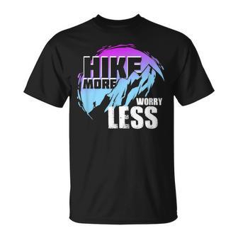 Hiking T Hike More Worry Less Mountain T-Shirt - Thegiftio