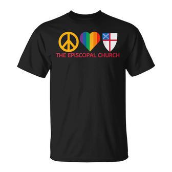 Peace Love The Episcopal Church Rainbow Lgbt Pride T-Shirt - Monsterry UK