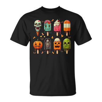 Popsicle Summer Horror Halloween Ice Cream Summerween T-Shirt - Thegiftio UK