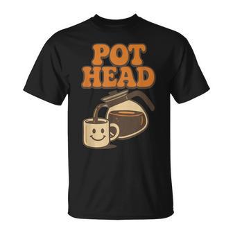 Pot Head Retro Coffee Lover Caffeine Humor Java T-Shirt - Thegiftio UK