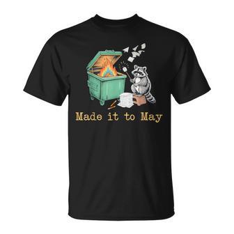 Raccoon Dumpster Fire Made It To May Teacher Last Day T-Shirt | Seseable UK