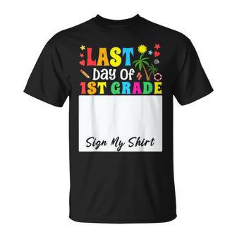Student Girl Kids School Last Day Of 1St Grade Sign My T-Shirt - Monsterry