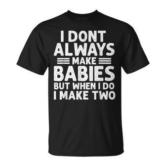 Twin Fathers Day Baby Twins Announcement 2025 For Dad T-Shirt - Monsterry
