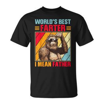 Worlds Best Farter I Mean Father Bigfoot Greatest Dad T-Shirt - Thegiftio UK