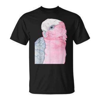 Galah Rose Rosalbin Cacatoo Aquarelle Portrait T-Shirt - Cadeauxyz