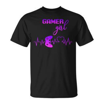 Gamer Girl Gaming Herzschlagideojuegos Chica Regalo Camiseta unisex - Regaloses