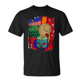 Gato Con Pez Rojo Matisse Inspiración Arte Con Estilo Camiseta unisex - Regaloses