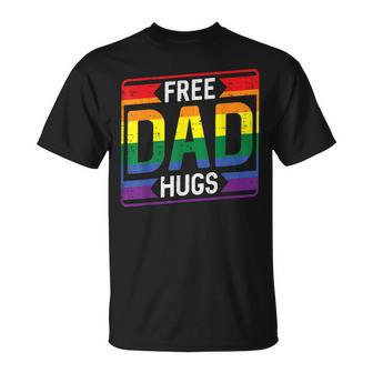 Gay Pride Month Free Dad Hugs Lgbtq Ally Rainbow Women T-Shirt - Thegiftio UK